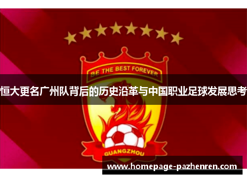 恒大更名广州队背后的历史沿革与中国职业足球发展思考