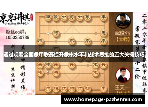 通过观看全国象甲联赛提升象棋水平和战术思维的五大关键技巧